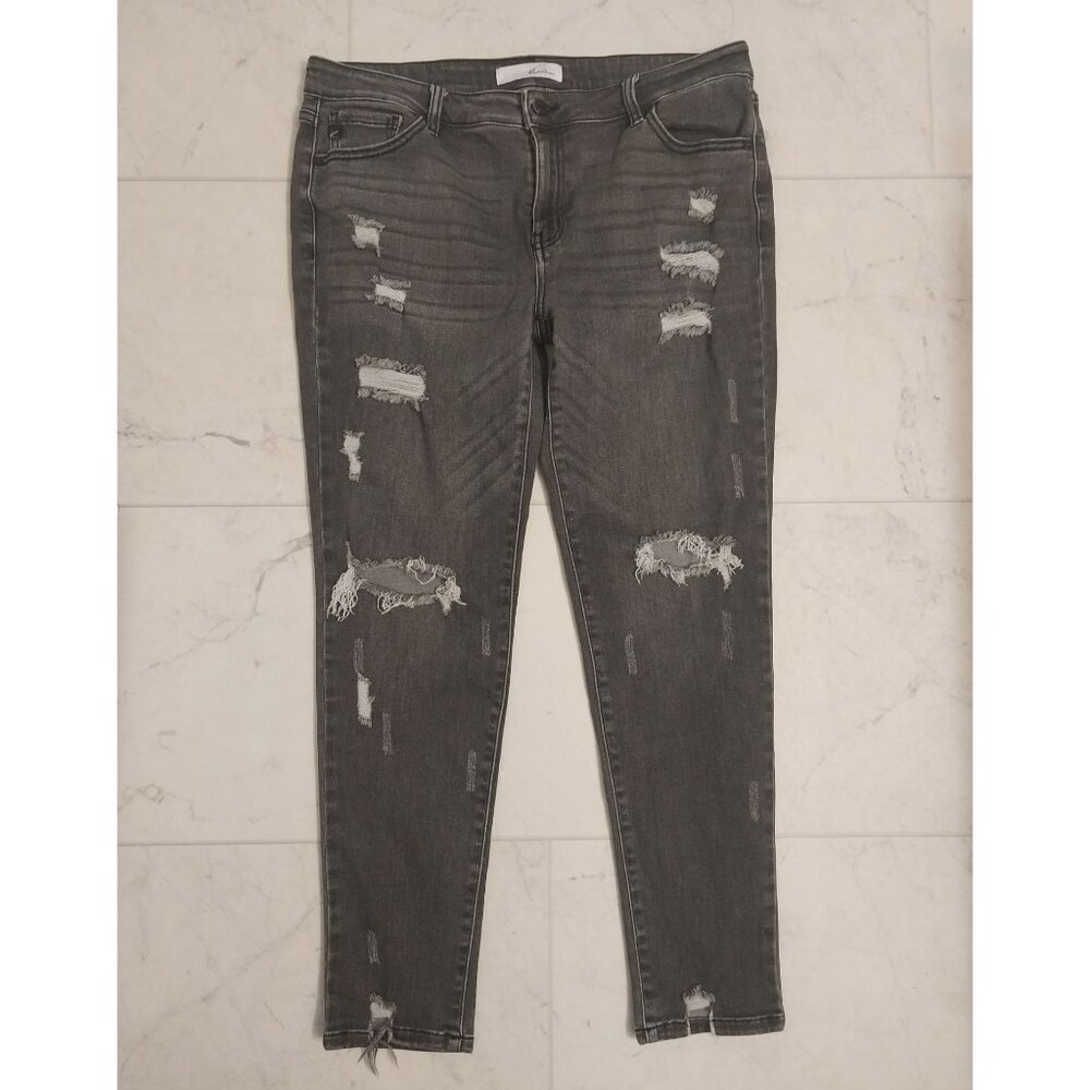 KanCan Cora Estilo Light Gray Mid Rise Super Skinny Jeans Women's Sz 13/30